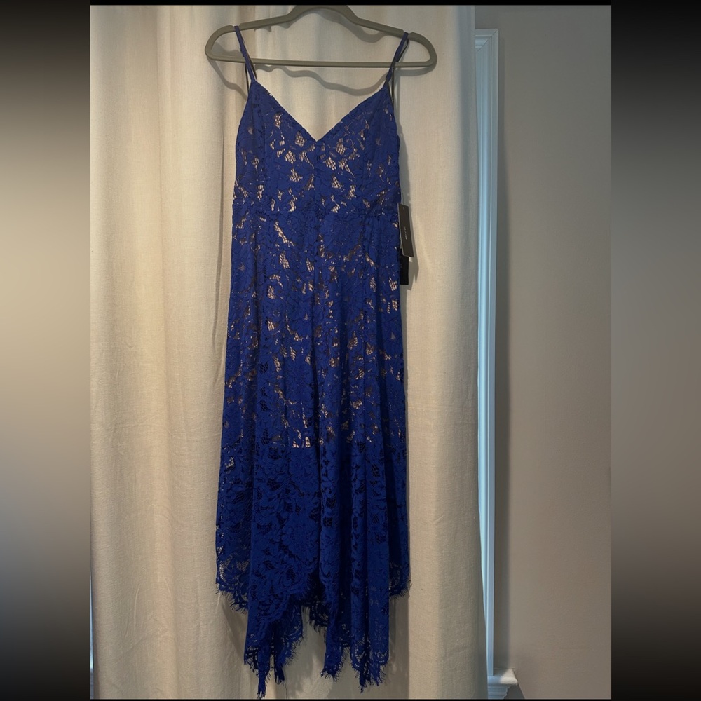 Lulu's Royal Blue Lace Midi Dress - Picture 8 of 11